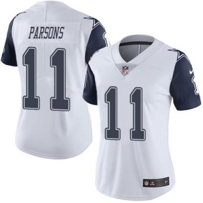 Nike Dallas Cowboys #11 Micah Parsons White Women's Stitched NFL Limited Rush Jersey